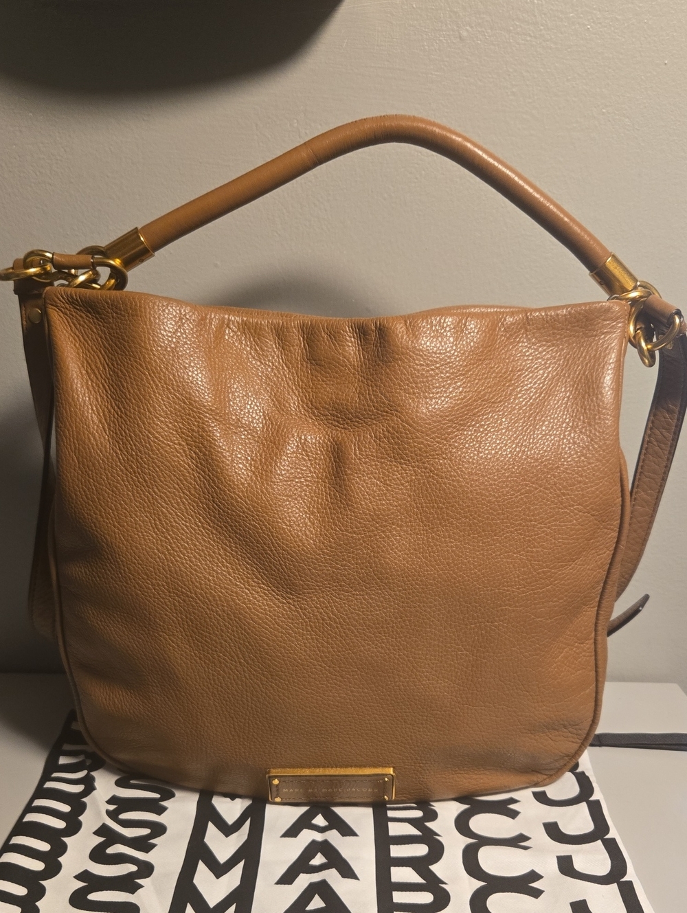 Marc By Marc Jacobs Cognac Pebbled Leather Two Way Shoulder/Crossbody Bag